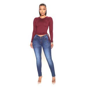 Fashion Nova | Make Some Noise Low-Rise Skinny Jeans - Dark Denim (NWT)